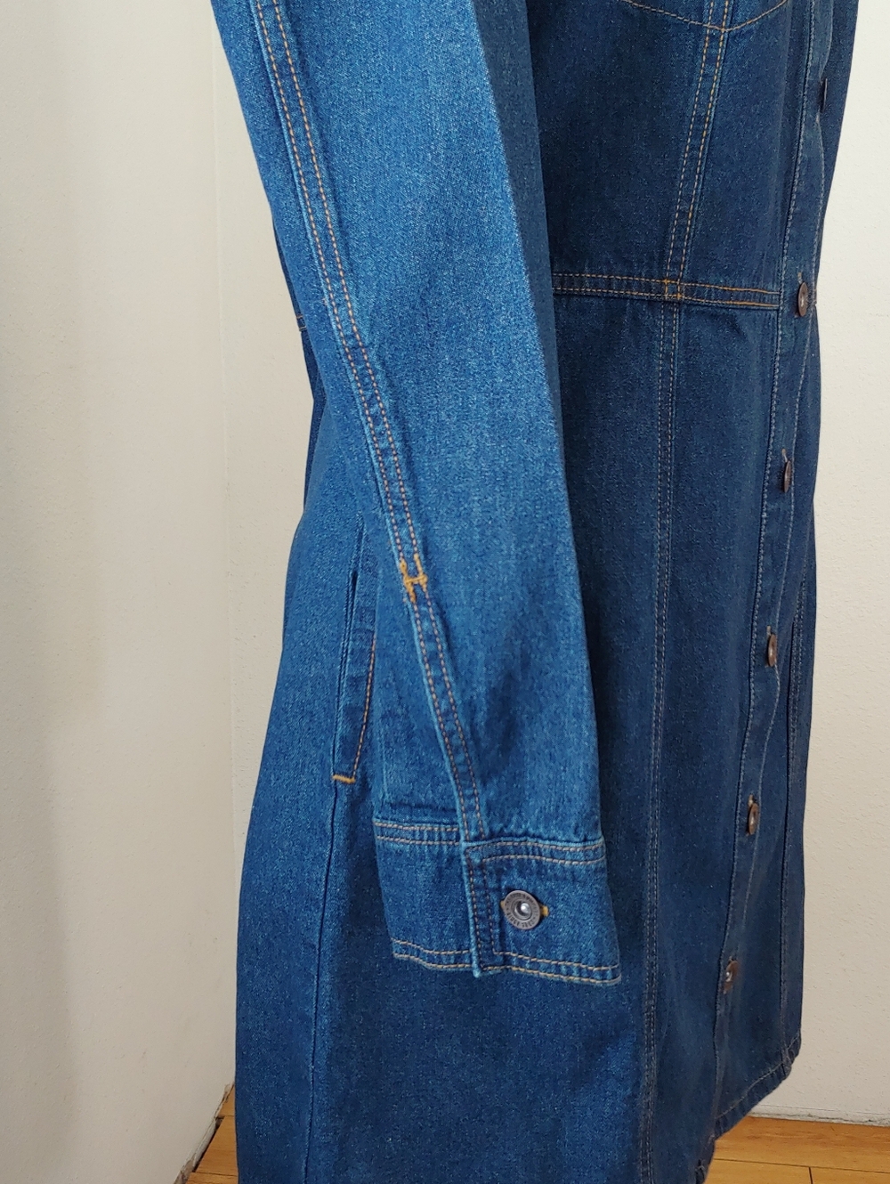 FRYE Blue Denim Button-Front Cotton Dress Women's Medium - Picture 14 of 16